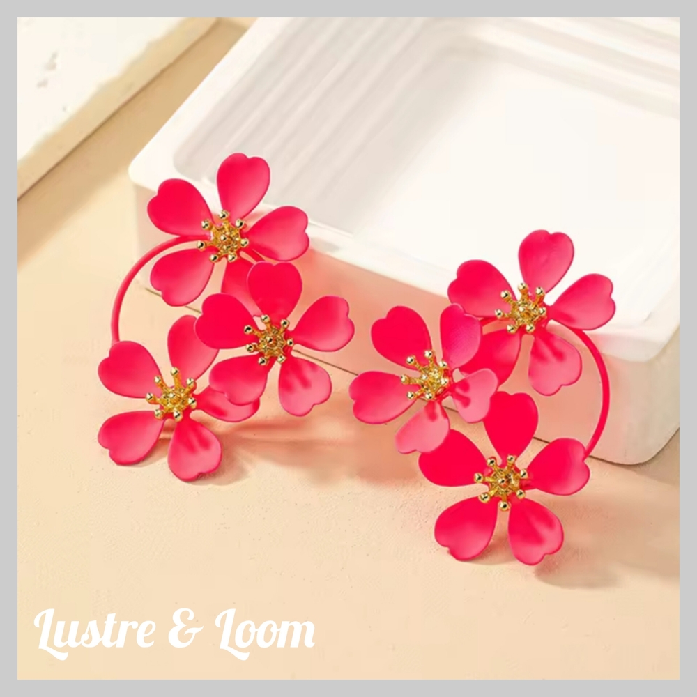 Pink Floral Earrings
